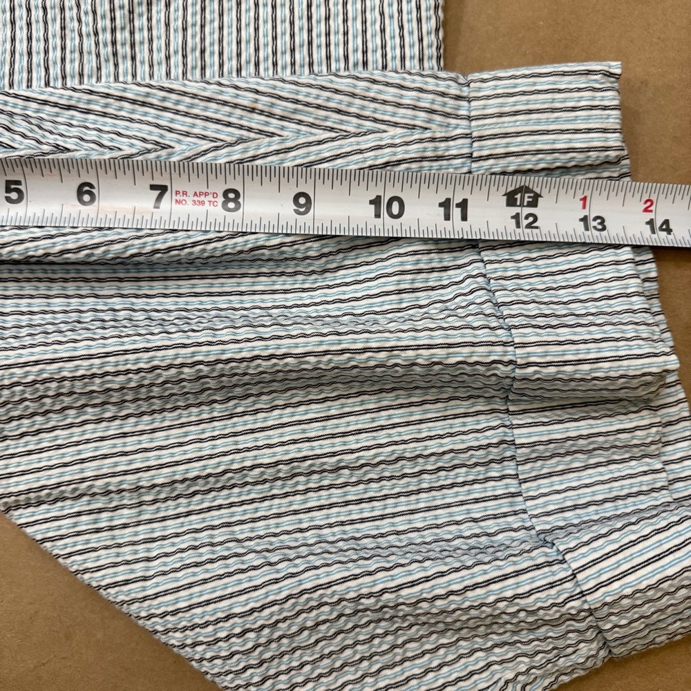 Judith Hart Seersucker Striped Blue, White, and Black Shorts Size 16 - Picture 10 of 14